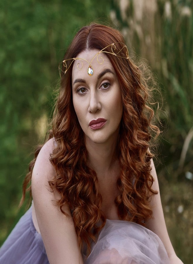 CoTeeZa Wedding Headband Fairy Circlet King and Queen Viking Crown Medieval Headpiece Elf Tiara Cosplay Costume Adjustable Cross Wreath Men Women Birthday Hair Accessory for Quinceaner Prom Party - Image 2